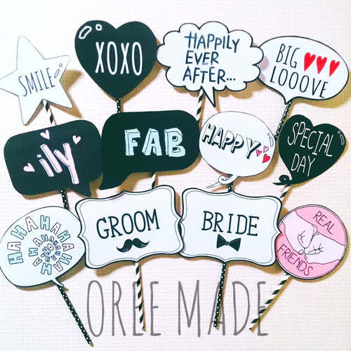 フォトプロップス♡12本セット(﹡ˆ﹀ˆ﹡)♡