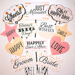 ウェディングフォトプロップス12本セット☆ フォトプロップス oree