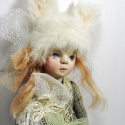 小さいお人形〈ホワイトラビット〉女の子　白うさぎ 3枚目の画像