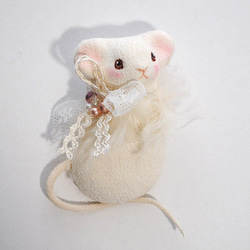 もふもふ動物ブローチ〈ネズミ〉子年2020 2枚目の画像