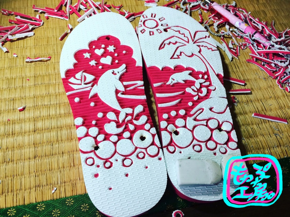 イルカと海とココナッツ島ぞうり サンダル もっぷ工房 通販｜Creema  