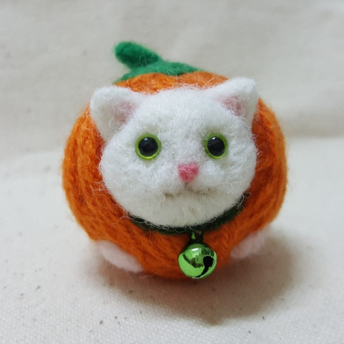 オリジナルフェルト状のウール「猫」ラインボールキーチェーン限定版