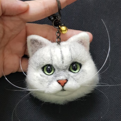 羊毛氈 小貓咪大頭萌擬真版鑰匙圈客製 長毛貓專區 第3張的照片