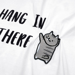 【Hang in There - GREY CAT】第２弾！しわくちゃTシャツ 2枚目の画像