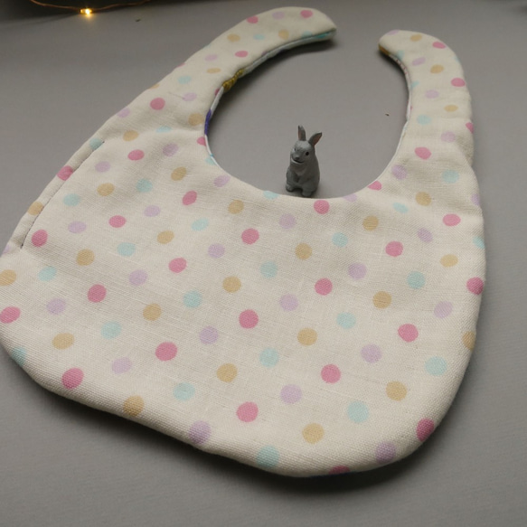 手工圍兜兜-北歐風亮芥黃小白花 第6張的照片