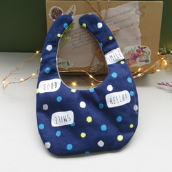 手工圍兜兜-好寶寶標籤+點點藍 第2張的照片