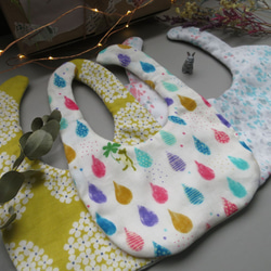 手工圍兜兜-夏日紅鶴(粉橘/水藍) 第4張的照片