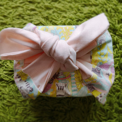 日系風格布作包袱便當袋-粉色動物園 第1張的照片