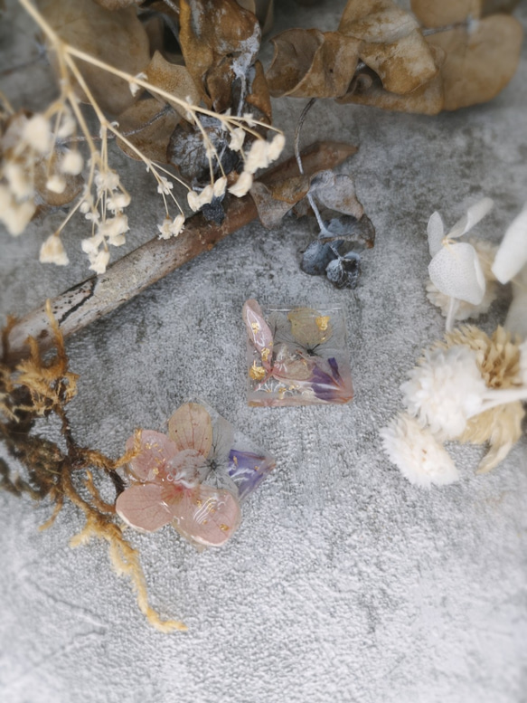 清透系列--青春風格立體乾燥繡球花-橘系 第1張的照片