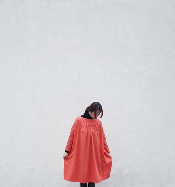 Oversized Dress - Reddish Orange 6枚目の画像