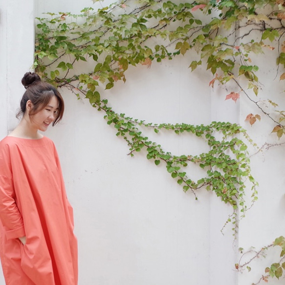 Oversized Dress - Reddish Orange 8枚目の画像