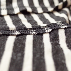 Stripe Hooded Blouse - Black 7枚目の画像