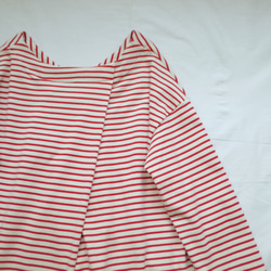 V-Neck Stripe Top Red - Purple Line 8枚目の画像