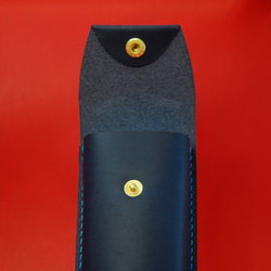 日式筆袋 真皮手縫 (黄褐色) 第7張的照片