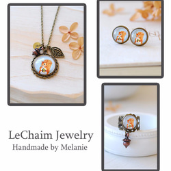 リスとドングリのネックレス。LeChaim Squirrel Acorn Leaf Necklace 5枚目の画像