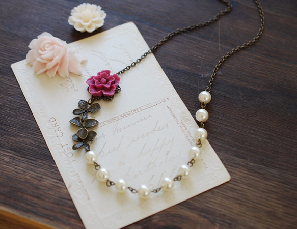 復古風施華洛世奇公司製珍珠項鍊leChaim Cream Pearls Necklace 第4張的照片