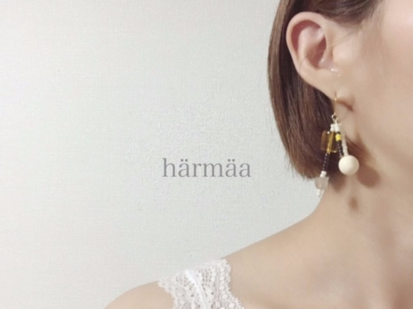 ラバー×シードビーズピアス　# 200 pierce ⇄ earrings 2枚目の画像