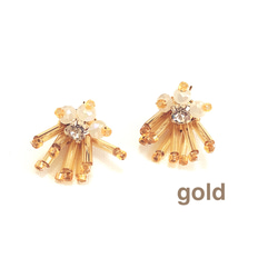 # 12 embroidery pierce ⇄ earrings【 gold 】 1枚目の画像