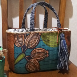 一閑張りバック 内布付き 扇柄 古文書 かごバッグ ミモザ子 通販