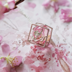 桜の季節 - 春の桜夢のようなマーブル限定シリーズは、//シルバー925の純銀製のネックレス 2枚目の画像