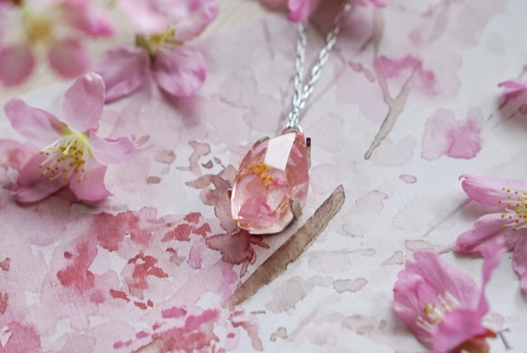桜の季節 - 春季限定 櫻花寶石925純銀項鍊 第2張的照片