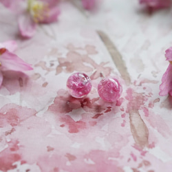 桜の季節 - 春の桜の花びら限定925シルバーイヤリング（10ミリメートル） 3枚目の画像