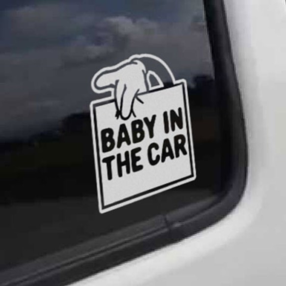 BABY IN CAR:ハンドデザイン/WH 1枚目の画像