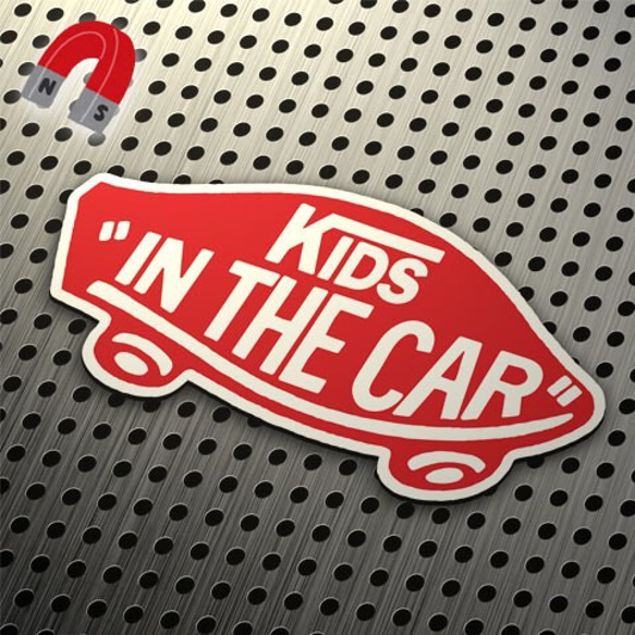 【マグネット】KIDS IN CAR:某ドデザインTYPE1:RE/WH 1枚目の画像