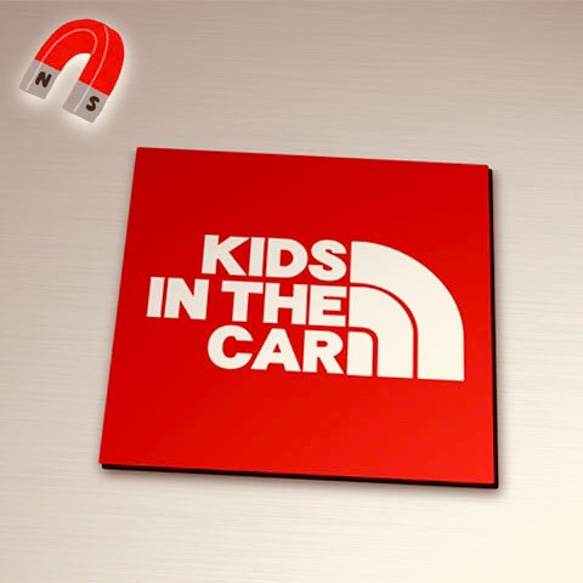 【マグネット】KIDS IN CAR:レインボー角デザイン 1枚目の画像