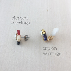 tile earrings 耳環・耳夾式耳環（紅） 第3張的照片