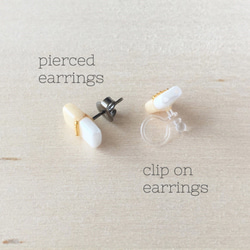 candy earrings 耳環・耳夾式耳環（奶油） 第2張的照片