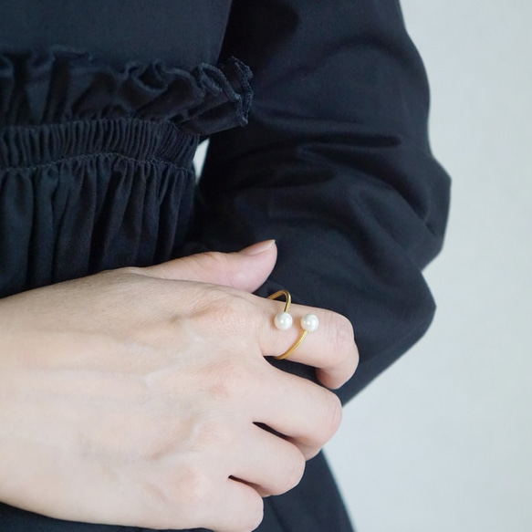 開口式耳環/耳夾「珍珠」2合1 第2張的照片