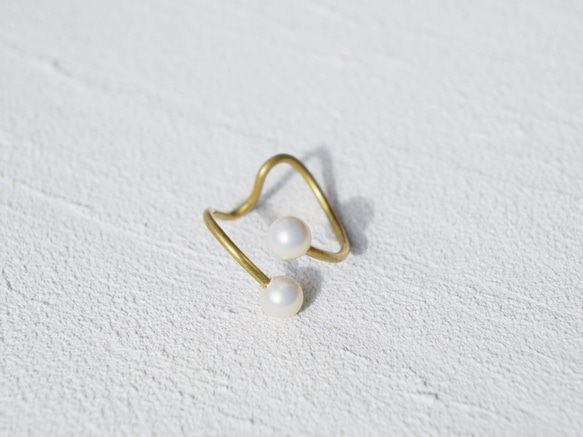 開口式耳環/耳夾「珍珠」2合1 第3張的照片