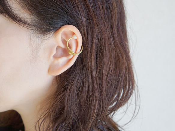 開口式耳環/耳夾「珍珠」2合1 第6張的照片