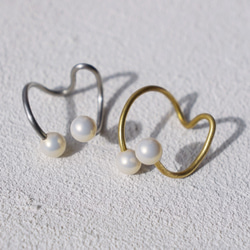 開口式耳環/耳夾「珍珠」2合1 第7張的照片