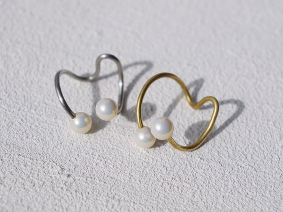 開口式耳環/耳夾「珍珠」2合1 第7張的照片