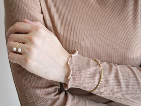 免運費：刻字黃銅手鐲套裝，男女通用 第5張的照片