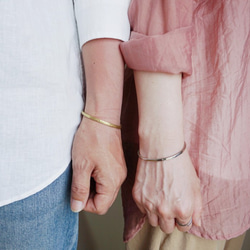 免運費：刻字黃銅手鐲套裝，男女通用 第6張的照片