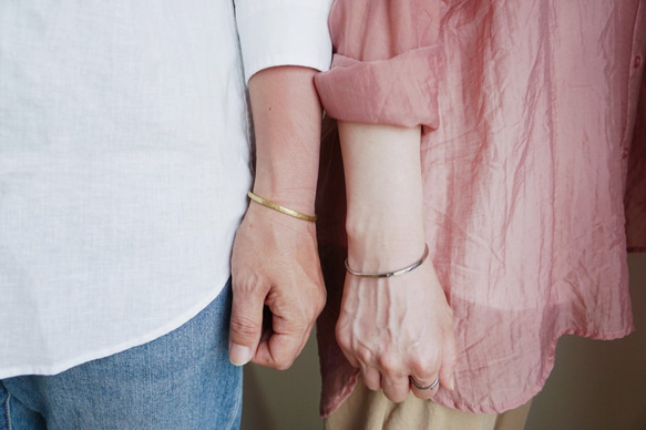 免運費：刻字黃銅手鐲套裝，男女通用 第6張的照片