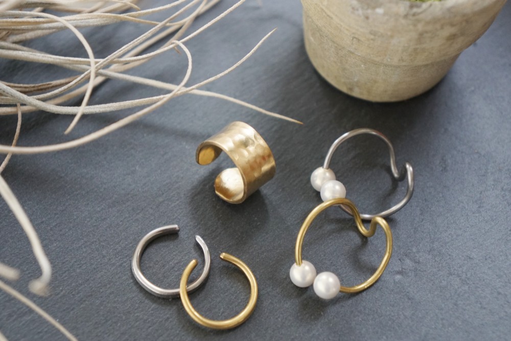 イヤーカフセット　真鍮製/SUS製　ユニセックス　メンズ　レディース