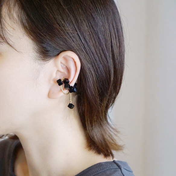 「solids.o」天然縟瑪瑙耳夾（選購左耳或右耳） 第2張的照片