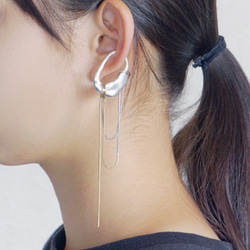 Lumber.s 耳夾，左右手通用，蛇形鏈，銀色 第3張的照片