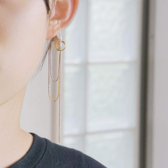 Lumber.s 耳夾，左右手通用，蛇形鏈，銀色 第4張的照片