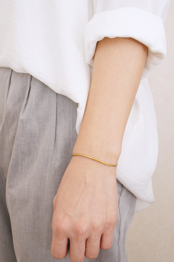 バングル「slender」【Ssize着用】ユニセックス　S/M/Lサイズ 3枚目の画像