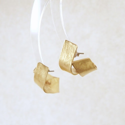 黃銅耳環「貝殼」蝴蝶彈簧耳環型 第6張的照片