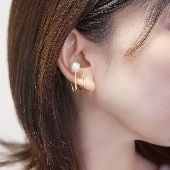 黃銅/單隻耳環：「Mutual」單隻耳環 第1張的照片