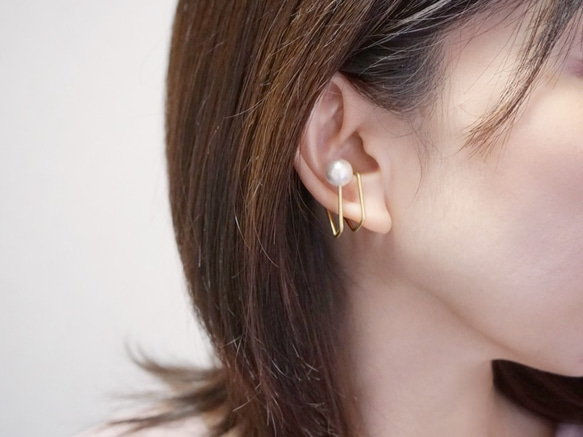 黃銅/單隻耳環：「Mutual」單隻耳環 第2張的照片