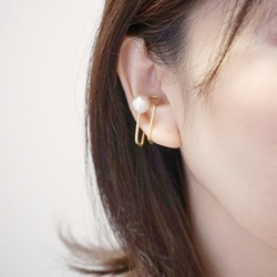 黃銅/單隻耳環：「Mutual」單隻耳環 第4張的照片