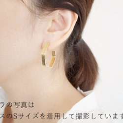 黃銅耳環“容器”*有S碼和M碼可選。 第2張的照片