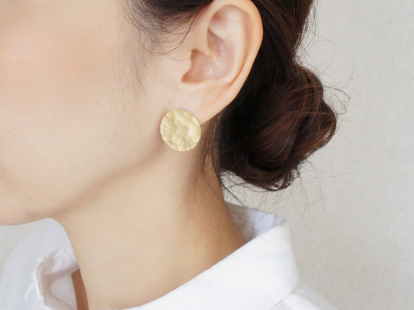 両耳スタッドピアス「surface」※オプションでクリップ式に変更できます  